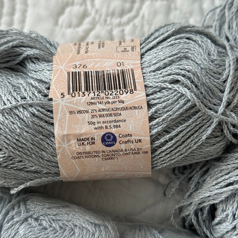 Jaeger Java Double Knitting Yarn Silver Shade 376 Lot 01 Silk Blend 12 Balls - Picture 6 of 6